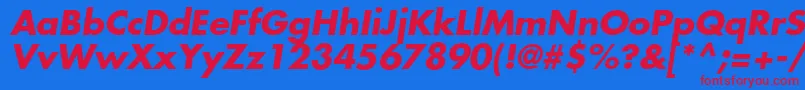 KudosSsiBoldItalic Font – Red Fonts on Blue Background