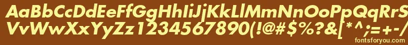 KudosSsiBoldItalic-fontti – keltaiset fontit ruskealla taustalla