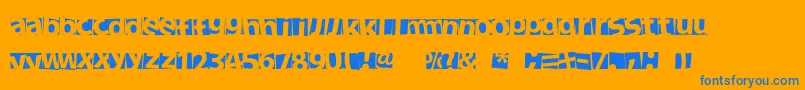 NewFacebok-Schriftart – Blaue Schriften auf orangefarbenem Hintergrund