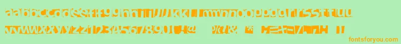 NewFacebok-Schriftart – Orangefarbene Schriften auf grünem Hintergrund