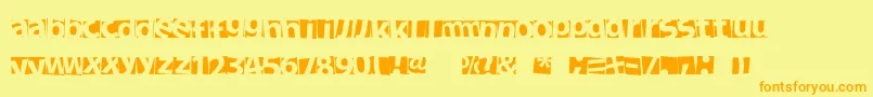NewFacebok-Schriftart – Orangefarbene Schriften auf gelbem Hintergrund