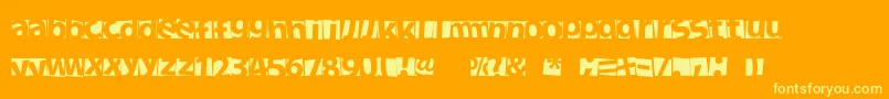 Шрифт NewFacebok – жёлтые шрифты на оранжевом фоне