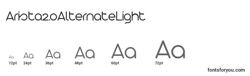 Размеры шрифта Arista2.0AlternateLight