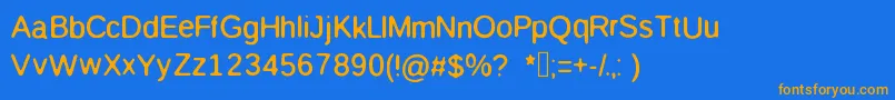 Maw Font – Orange Fonts on Blue Background