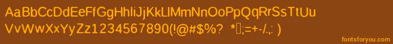 Maw Font – Orange Fonts on Brown Background