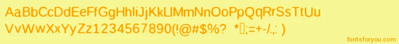 Maw Font – Orange Fonts on Yellow Background