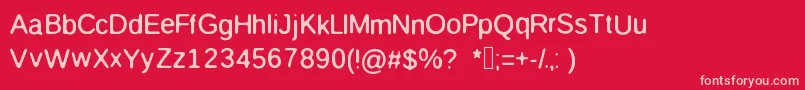 Maw Font – Pink Fonts on Red Background