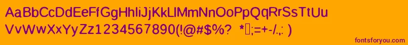 Maw Font – Purple Fonts on Orange Background