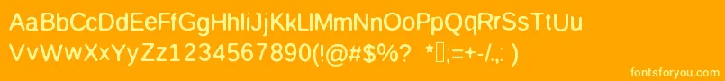 Maw Font – Yellow Fonts on Orange Background