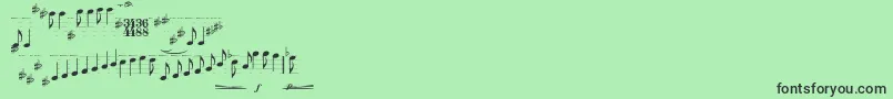 Typemymusic1.1 Font – Black Fonts on Green Background