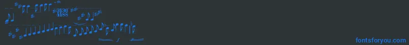 Typemymusic1.1 Font – Blue Fonts on Black Background