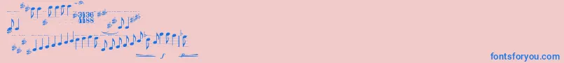 Typemymusic1.1 Font – Blue Fonts on Pink Background