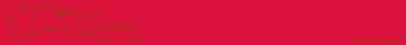 Typemymusic1.1-Schriftart – Braune Schriften auf rotem Hintergrund