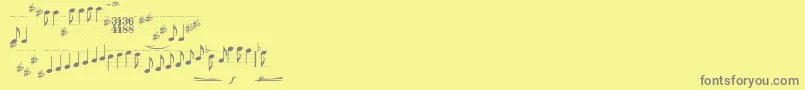 Typemymusic1.1 Font – Gray Fonts on Yellow Background