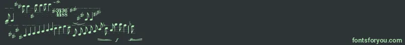 Typemymusic1.1 Font – Green Fonts on Black Background