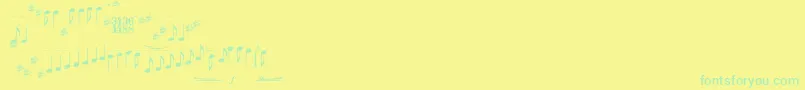 Typemymusic1.1 Font – Green Fonts on Yellow Background