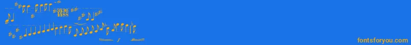 Typemymusic1.1 Font – Orange Fonts on Blue Background