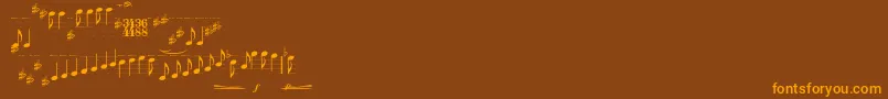 Typemymusic1.1 Font – Orange Fonts on Brown Background