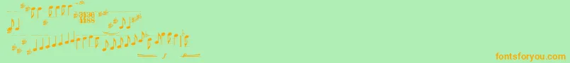 Typemymusic1.1 Font – Orange Fonts on Green Background