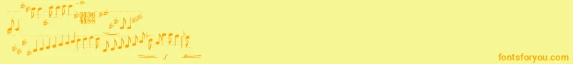 Typemymusic1.1 Font – Orange Fonts on Yellow Background