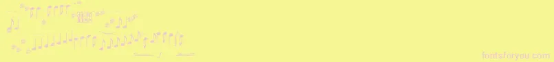 Typemymusic1.1 Font – Pink Fonts on Yellow Background