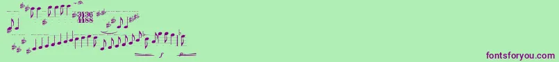 Typemymusic1.1 Font – Purple Fonts on Green Background