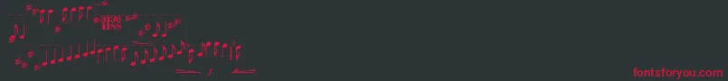 Weitere Informationen zur Typemymusic1.1-Schriftart Typemymusic1.1-Schriftart – Rote Schriften auf schwarzem Hintergrund