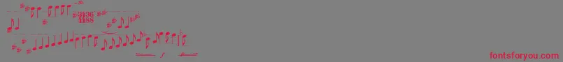 フォントTypemymusic1.1 – 赤い文字の灰色の背景