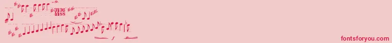 Typemymusic1.1 Font – Red Fonts on Pink Background