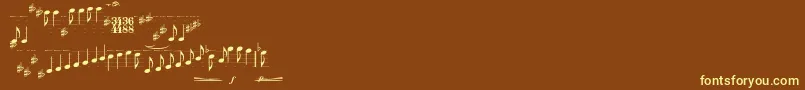 Typemymusic1.1 Font – Yellow Fonts on Brown Background