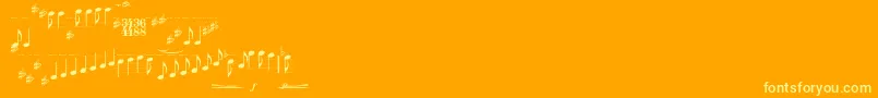 Typemymusic1.1 Font – Yellow Fonts on Orange Background