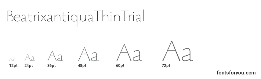 BeatrixantiquaThinTrial Font Sizes