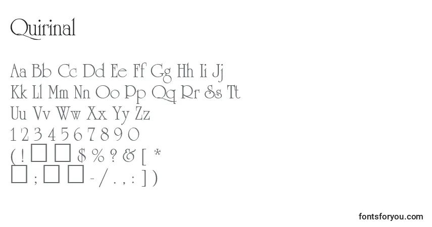Quirinal-fontti – aakkoset, numerot, erikoismerkit