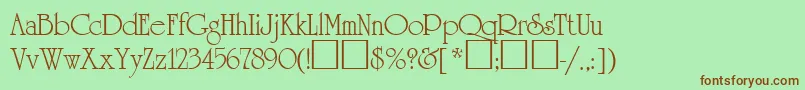 Quirinal-Schriftart – Braune Schriften auf grünem Hintergrund