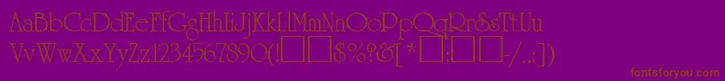 Шрифт Quirinal – коричневые шрифты на фиолетовом фоне
