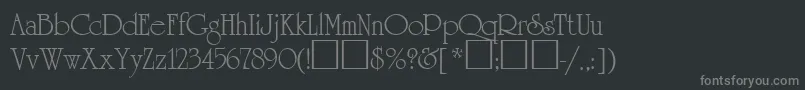 Quirinal-fontti – harmaat kirjasimet mustalla taustalla