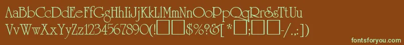 Quirinal-fontti – vihreät fontit ruskealla taustalla