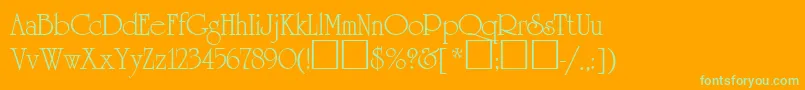 Quirinal Font – Green Fonts on Orange Background