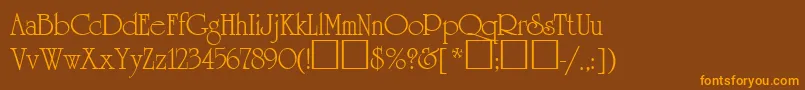 Quirinal Font – Orange Fonts on Brown Background