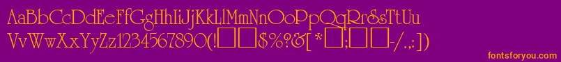 Quirinal Font – Orange Fonts on Purple Background