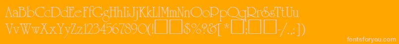 Quirinal Font – Pink Fonts on Orange Background