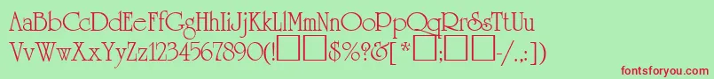 Quirinal-fontti – punaiset fontit vihreällä taustalla