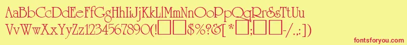 Quirinal Font – Red Fonts on Yellow Background