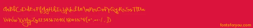 BmdBeautifulMess Font – Orange Fonts on Red Background