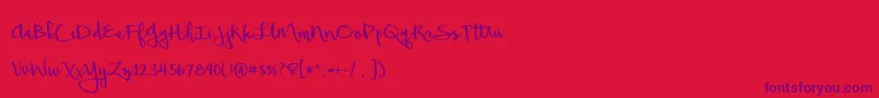 BmdBeautifulMess Font – Purple Fonts on Red Background