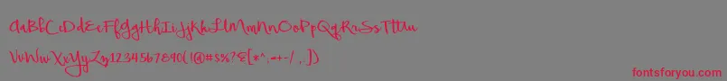 BmdBeautifulMess-Schriftart – Rote Schriften auf grauem Hintergrund