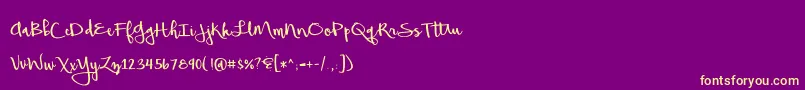 Шрифт BmdBeautifulMess – жёлтые шрифты на фиолетовом фоне