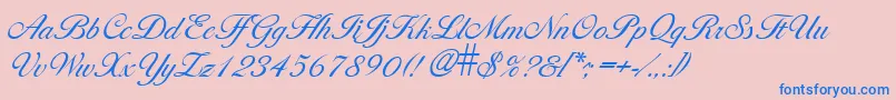 LarissalightRegular Font – Blue Fonts on Pink Background