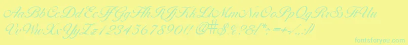 LarissalightRegular Font – Green Fonts on Yellow Background