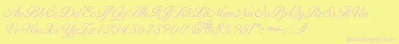 LarissalightRegular Font – Pink Fonts on Yellow Background